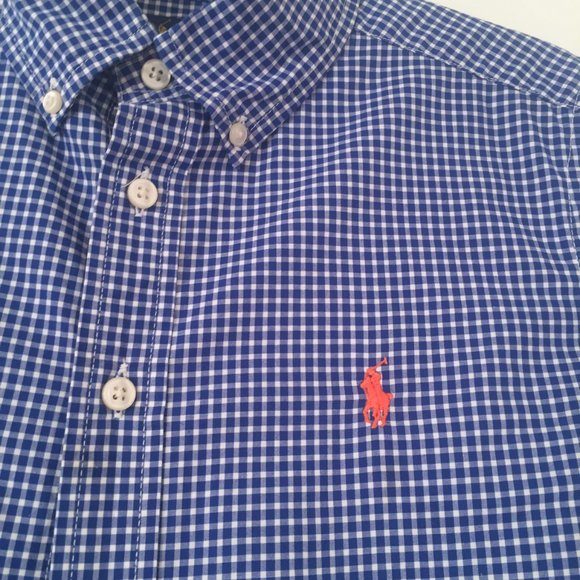 RALPH LAUREN TWO (BLUE AND RED) SHIRTS FOR BOYS, SZ. 10-12 - Picture 2 of 9